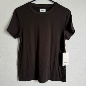 NWT size S Dark Grey Scoop Neck Short Sleeve T-Shirt - Mate the Label